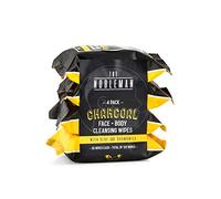 4 Pcs Charcoal Cleansing Wipes for Face and Body, 120ct