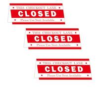 4 Pcs Checkout Closed Cashier Desk Sign 9.84x3.94 inch V Shaped Tabletop Tent Sign Retail Counter Table Top Sign Double Side Printed Closed Checkout Sign for Offices Shops Banks Stores, Red White