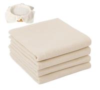 4 Pcs Cheesecloth, 50 x 50 cm Muslin Cloths for Cooking, Reusable Unbleached Cheese Cloths for Straining, for Filtering Juice Cheese Tea Coffee