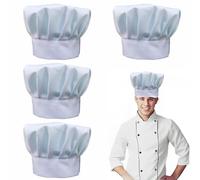 4 PCS Chef Hats for Men, Chefs Hat, Kids Chef Hat, Chef Hat Women, Chef Hats for Men and Women, Chef Cap for Cooking, Baking, Art Lessons, Party, Hotel and Restaurant