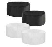 4 Pcs Chef Hats for Men Women, Elastic Chefs Hat, Unisex Catering Hats, Adjustable White Black Skull Caps, Professional Food Service Cap, Cooking Caps for Kitchen Baker Restaurant Waiter Workshop