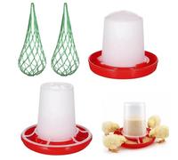 4 Pcs Chicken Feeder and Drinker Set, Mini Poultry Feeders & Water Dispenser, Complete Poultry Feeding Supplies for Chicks Quails, Ideal for Brooder Enclosure, Backyard Coop and Small Farm