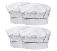 4 Pcs Children Chef Hats, Cooking Hats for Kids 3-12 Years, Adjustable Girls Boys Cook Hat, Elastic Toddler Painting Hat, Unisex Elastic Breathable Childs Kitchen Cap for Baking Crafting Gardening