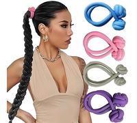 4 Pcs Chinese Knot Hair Ties Chinese Knot Scrunchies High Elastic Thick Hair Ties Knotted No Crease Ponytail Holder Hair Accessories Hair No Hurt Your Hair for Women and Girls.