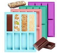 4 Pcs Chocolate Bar Moulds, 8 Cavities Silicone Granola Bars Mould
