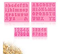 4 PCS Chocolate Letter Moulds, Silicone Letter Mould Alphabet Candy Fondant Making Tray Edible Letters Mold Reusable 3D Letter Moulds for Cake Decorating