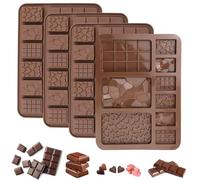 4 Pcs Chocolate Silicone Moulds, 9 Cavity Mix Shape Chocolate Mould, Reusable Mould Silicone Non-Stick, Break Apart Moulds for DIY Various Chocolate, Jelly, Candy