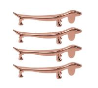 4 PCS Chopstick Rest Zinc Alloy Plating, Reusable Dinner Spoon Stand, Secure Holder for Chopsticks Fork Spoon, Modern Design Utensil Holder for Home Restaurant Party, Smooth Polish (Rose Gold Sausage