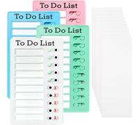 4 Pcs Chore Chart Memo Boards, To Do List Checklist Board, 4 Colors Blank Chore Chart with 10 Detachable Cardstock, Memo Checklist Planner Board for Home Routine Planning