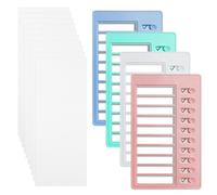 4 Pcs Chores Chart for Kids to Do List, Checklist Board with 10 Blank Paper, Detachable Reusable Chore Chart for Adults Kids 4 Color Daily Schedule Memo Checklist for Home Office Travel(Blank)