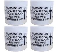 4 Pcs Christian Athletic Tape, White Cross Bible Verse Design, Religious Sport Tape for Wrist Ankle Finger Protection, Cotton Fabric, 2.4 x 2.4 x 2.8 in