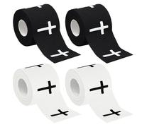 4 Pcs Christian Athletic Tapes Religious Sport Tape with Cross White Black Bible Verse Wrist Tapes Cross Athletic Wrist Tape for Sports Gymnastics Tennis Boxing Athlete First Aid Injury Wrap, 2inx23ft