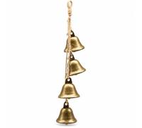 4 Pcs Christmas Bells Decorations,Tree Vintage Hanging Bell Decoration | Xmas Festive Door Metal Brass Jingle Ornaments Set,Farmhouse Rustic Cow Copper Chime,for Christmass Sleigh Window Pendant