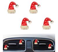 4 Pcs Christmas Car Air Freshener Vent Clips Bling Crystal Xmas Tree Snowflake Heart Box Design Car Decorations Interior,Auto Vent Accessories for Women Men (Style 1)