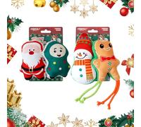 4 PCS Christmas Cat Catnip Toys,Cat Toys for Indoor,Xmas Cat Toys Plush,Xmas Kitten Chew Toys Gift for Cats Teething Chew Toys,Santa Claus Catnip Toys Christmas Holiday Party Favor Supplies Decor