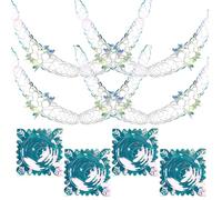 4 Pcs Christmas Ceiling Decorations, Holographic Silver Foil Garland Hanging Decorations, Christmas Hanging Garlands for Indoor Outdoor Xmas New Year Party Supplies(2.6m /8.5ft)