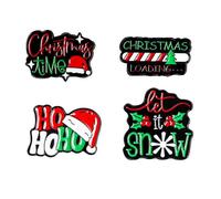 4 Pcs Christmas Enamel Pins Cartoon Christmas Tree Hat Brooches Lapel Badges Accessories Backpack Decorations Gift for Friends