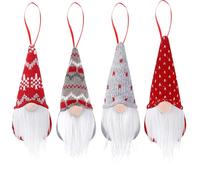 4 Pcs Christmas Gonks,Christmas Gnomes,Xmas Hanging Gonk Plush Santa Gifts Sets Christmases Tree Felt Elves Ornament Colored Gnome Plush Pendant Present Elf Decorations Kits for Home,Garden,Bar,Shop
