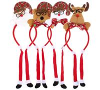 4 Pcs Christmas Headbands Cute Reindeer Snowman Bear Santa Hair Hoops