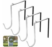 4 Pcs Christmas Headstone Wreath Hanger- Fit 6"-11" Adjustable Cemetery Tombstone Wreath Holder- Stainless Steel Cemetery Gravestone Wreath Stand for Christmas Memorial Day Gravestone Decoration