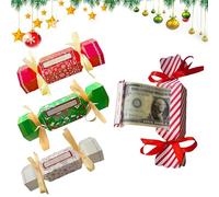 4 Pcs Christmas Money Gift Boxes, Cash Gift Pull Boxes, Diy Christmas Kit For Xmas Home Holiday Party Decor