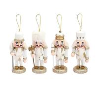 4 PCS Christmas Nutcracker Soldier Decorations - Wooden Figures Ornaments Set