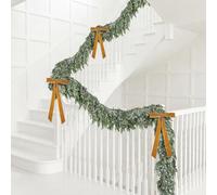 4 Pcs Christmas Snow Norfolk Pine Garlands, 6 Ft White Frost Real Touch Artificial Greenery Garland, Faux Snowy Pine Cedar Garland Ornaments for Mantle Fireplace Table Indoor Outdoor Xmas Decoration