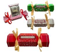 4 Pcs Christmas Surprise Money Pull Pouch, Money Box for Cash Gift, Candy Pull Out Money Pouch, Money Candy Surprise Gift Box, Hexagon Cash Gift Pouch, DIY Christmas Kit, for Cash Pull
