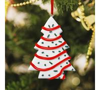 4 Pcs Christmas Tree Cake Ornaments, Funny Snack Cake Christmas Tree Shaped Hanging Ornaments, Handmade Polymer Clay Dessert Crafts, Unique Gifts Exchange Decorations