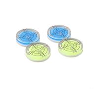 4 Pcs Circular Bubble Level, 32mm Acrylic Level with Yellow Blue Liquid, Machined Round Level for Camera, Picture Frame, Furniture
