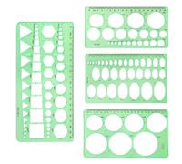 4 Pcs Circular Templates for Drawing,Plastic Circular Drawing Stencils Geometry Template Ruler,Drawing Measurement Circle Drawing Tool for Drawing Measuring Designing (Green)