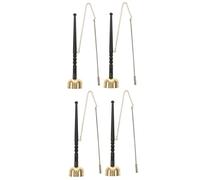 4 Pcs Citing Chimes Dharma Ritual Utensil Buddhist Hand Ring Offering Bell Buddhism Qing Antique Metal Bells Vintage Hand Bell Meditation Drum Dorje Vajra Decorate Wood Long Handle