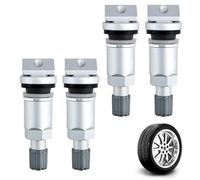 4 Pcs Clamp-in Valve Stem for TPMS Tyre, Pressure Monitoring Sensor Valve Stems Replacements, Anti-explosion Tire Valve Stem Tool for Cars (Silver)