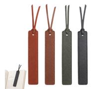 4 Pcs Classic Stitched Leather Bookmark, Bookmarks with Leather Rope, Page Markers Reading Gifts for Book Lovers, Readers