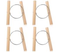4 Pcs Clay Cutters, Pottery Wire Tools Wire Cheese Cutter Clay Tools Pottery Trimming Tool Clays Accessories for Ceramics Tool Earthenware Clays Sculpting Plasticine Dough Mud Line (Wood Color)