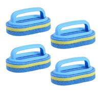4 Pcs Cleaning Sponges, Bathroom Cleaning Sponge Thickened Bath Clean Sponge Cleaner Scrubbing Brush With Handle for Kitchen Bath Toilet Wall Floor