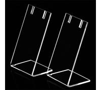 4 Pcs Clear Acrylic Jewelry Display Stands Single Pair Earring Holders L Shape Necklace Display Racks Small Ear Stud Organizer