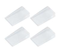 4 PCS Clear Plastic Wedges, 10mm Furniture Leveler Wedges, Non-slip Stackable Blocker for Uneven Floors and Furniture Stabilization