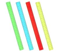 4 PCS Clear Ruler, Plastic Ruler Set, 30cm/12in Clear Rulers Kit, Clears Transparent Straight Shatter Resistant Rulers, Transparent Straight MeasuringTool for Student Classroom School Office Home