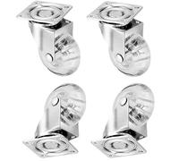 4 PCS Clear Swivel Caster Wheels 3 Inch Locking Furniture Casters with 360 Degree Rotation Top Plate Replacement Transparent PU Perfect for Home & Office Use