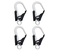 4 Pcs Climbing Carabiner, 25 KN Heavy Duty Snap Hook with Auto-Lock, Chrome-Plated Steel Quick Release, Large Clip for Rock Climbing, Rigging and Rescue, 8.3 x 4.7 in or 21 x 12 cm