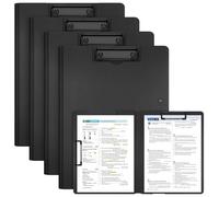 4 PCS Clipboard Folder A4, Clipboard A4 with 2 Clips, Foldable Foldover Clip Board with Cover, a4 Clipboard with Pen Holder, Clipboard Plastic for Offices, Schools, Restaurants, Hospitals