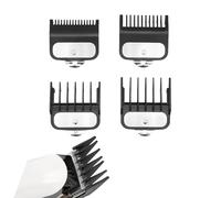 4 Pcs Clipper Guards for Wahl Hair Clippers - Professional Guide Combs with Metal Clips for Replacement and Attachment - Durable Cutting Guards for Hair Trimmers - for Various Hairstyles (Black)