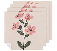 4 PCS Cloth Napkins Flower Simple Shape Reusable Satin 18.7x18.7 Inch Washable Soft Table Napkins for Dining Wedding, Holiday Decor & Eco-Friendly Kitchen Gifts