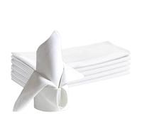 4 Pcs Cloth Napkins,White Cotton Fabric,Dinner Napkins Reusable Dinner Napkin, Hotel Quality Fabric for Home & Events. Ideal for Restaurant, Weddings and Parties.