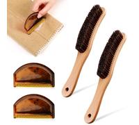 4 PCS Clothes Brush, Wooden Lint Brush Reusable Cashmere Comb Clothes Brush Fluff Remover for Pet Hair Wool Pilling Comb for Suits Wool Velvet Suede Hat Sofa