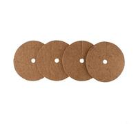 4 pcs coconut shell mulch fiber mats for garden plants, designed to maintain soil humidity and prevent growth around the plant base (25cm)