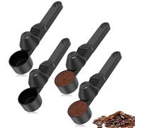 4 Pcs Coffee Scoop with Funnel, 1oz/30 ml Coffee Measuring Scooper with Funnel, Large Capacity Leak-Proof Tablespoon Spoon, Multipurpose Measuring Scoop for Protein Powder Tea(Blackj)