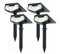 4 Pcs Cold White Powerful Solar Outdoor Garden Lights,3 Modes, Ip65 Waterproof Solar Outdoor Lighting For Garden, Pathway