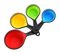4 Pcs Collapsible Silicone Measuring Spoon Set Baking Food Graded Silicon Collapsible Kitchen Utensil for Kitchen Liquids and Solids